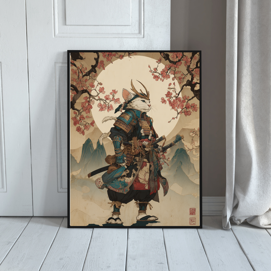 Japansk Plakat 70 - Samuraikat under Månen