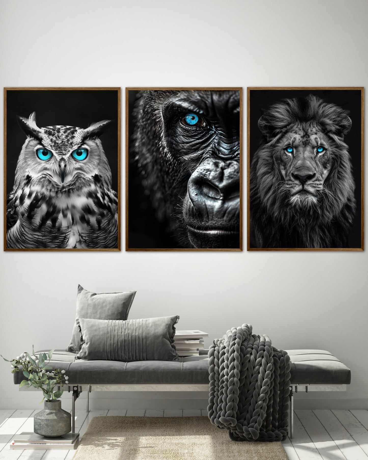Blue Eyes Plakatsæt - Gorilla, Ugle og Løve