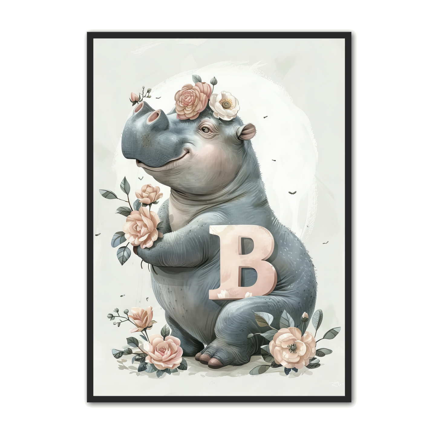 B Bogstav Plakat 36 - Flodhest