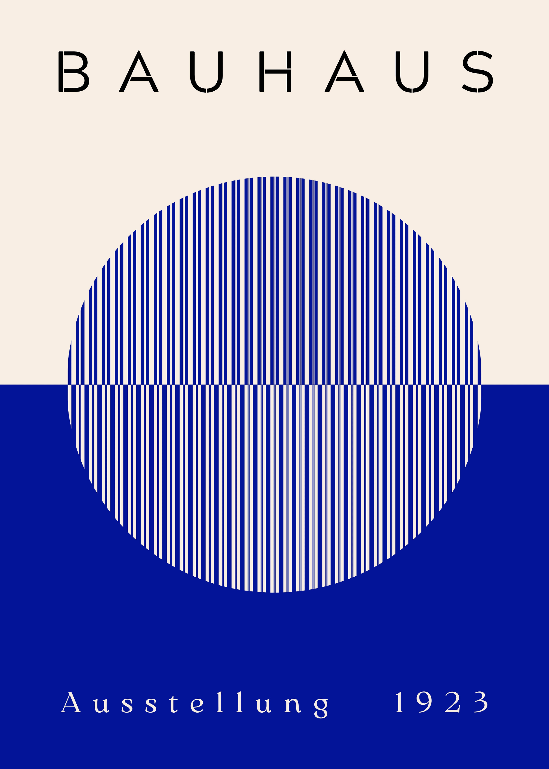 Bauhaus Plakat 11 - Grafisk Cirkel i Blå Bauhaus Plakat 11 med grafisk cirkel i blå – minimalistisk Bauhaus-design