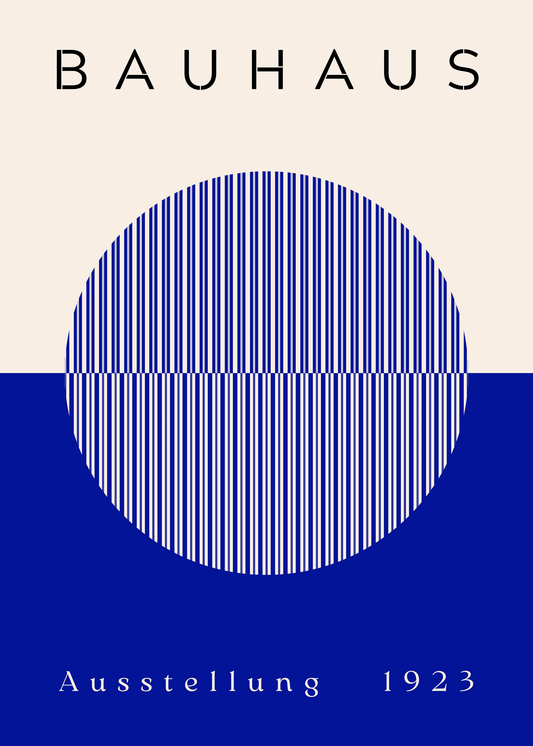 Bauhaus Plakat 11 - Grafisk Cirkel i Blå