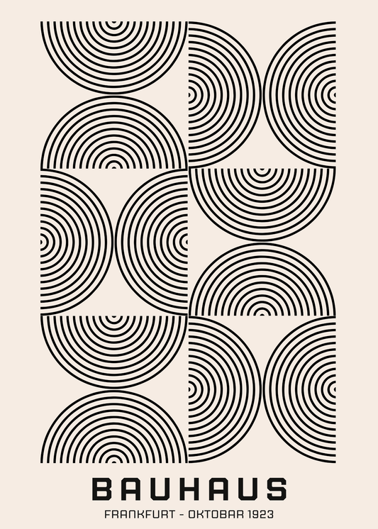 Bauhaus Plakat 14 - Rytmiske Cirkler i Sort
