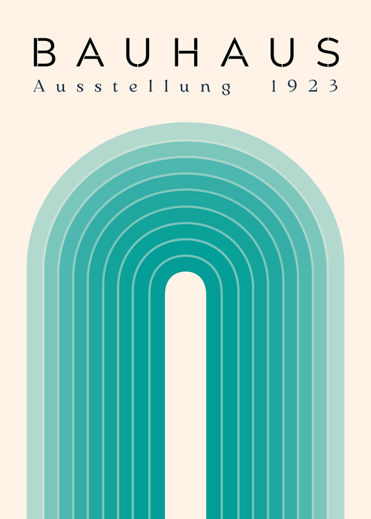 Bauhaus Plakat 15 - Bløde Buer i Grønne Nuancer