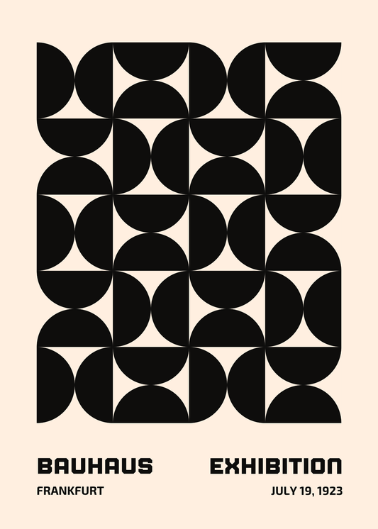Bauhaus Plakat 19 - Sort Geometrisk Rytme