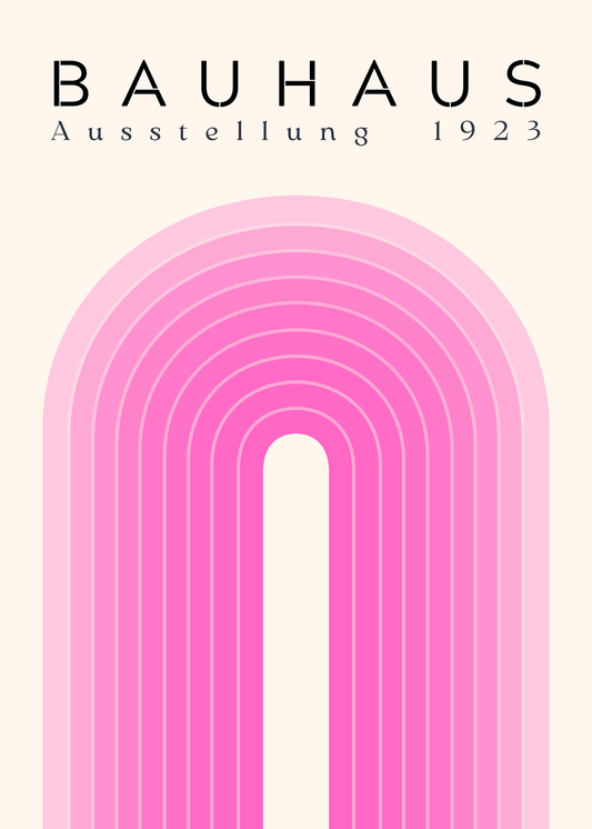 Bauhaus Plakat 2 - Bløde Buer i Rosa