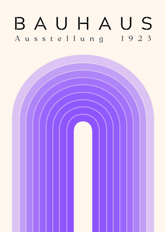 Bauhaus Plakat 23 – Blød Geometri i Lilla Nuancer
