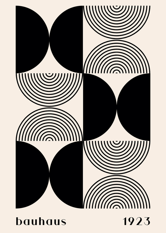 Bauhaus Plakat 26 – Sort Hvid Geometrisk Harmoni