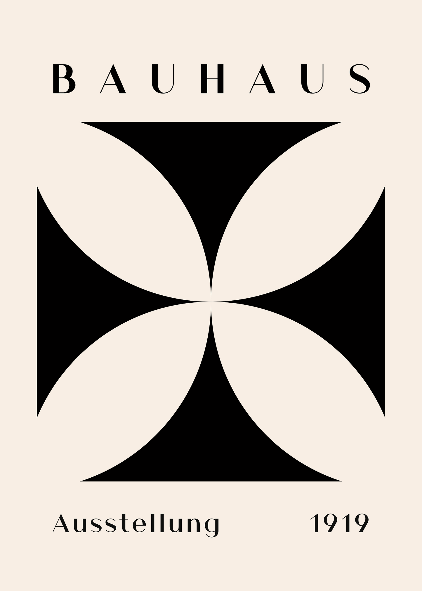 Bauhaus Plakat 28 – Symmetrisk Sort Hvid Balance