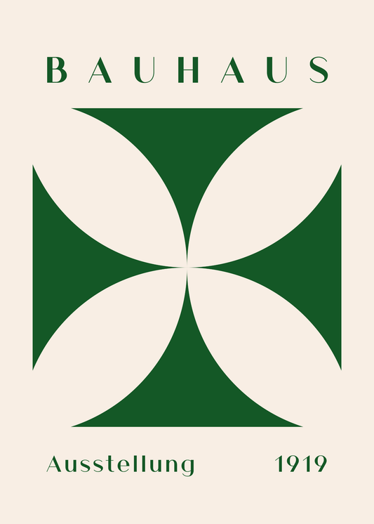 Bauhaus Plakat 29 – Grøn Symmetrisk Geometri