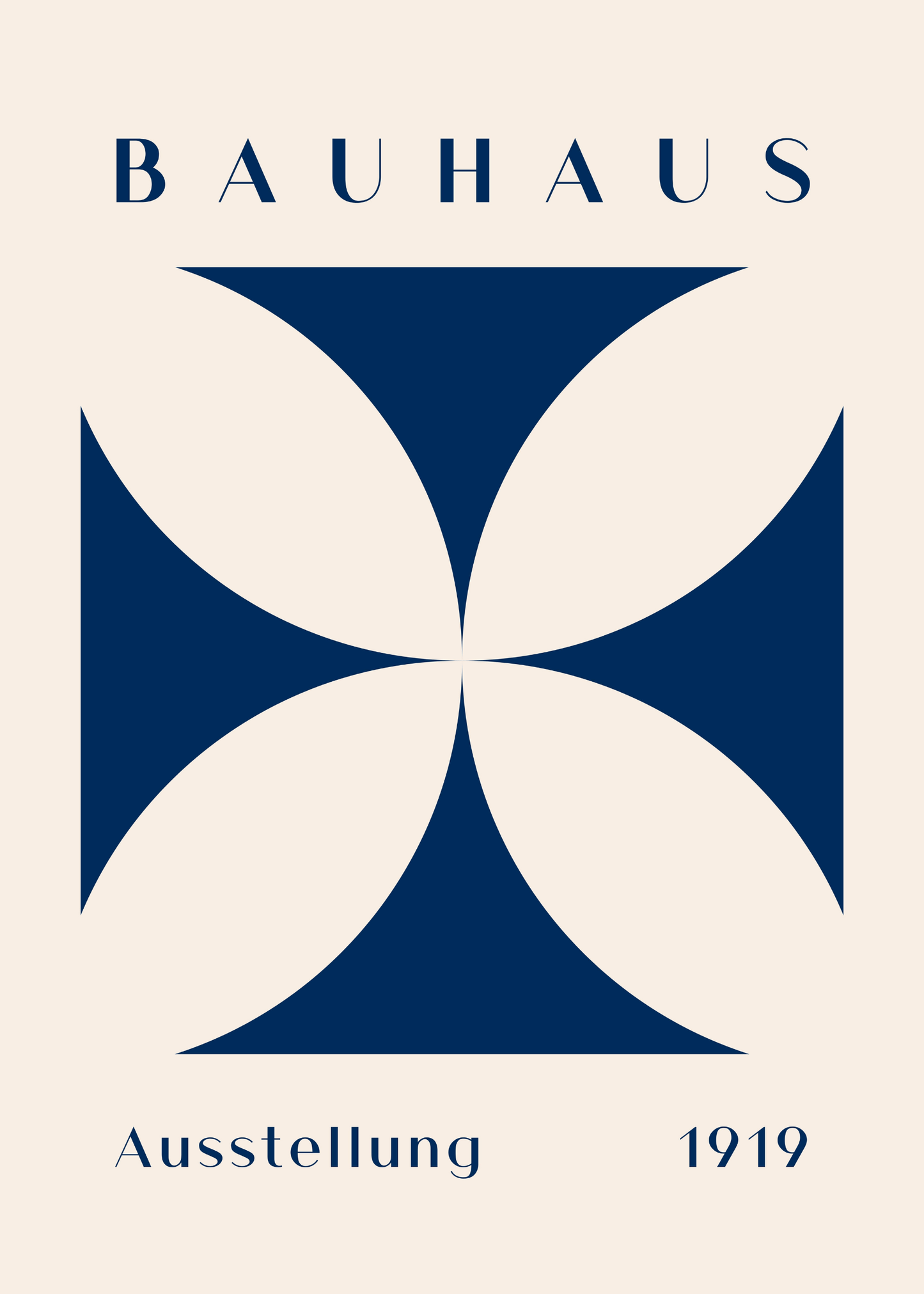 Bauhaus Plakat 30 – Blå Symmetrisk Geometri