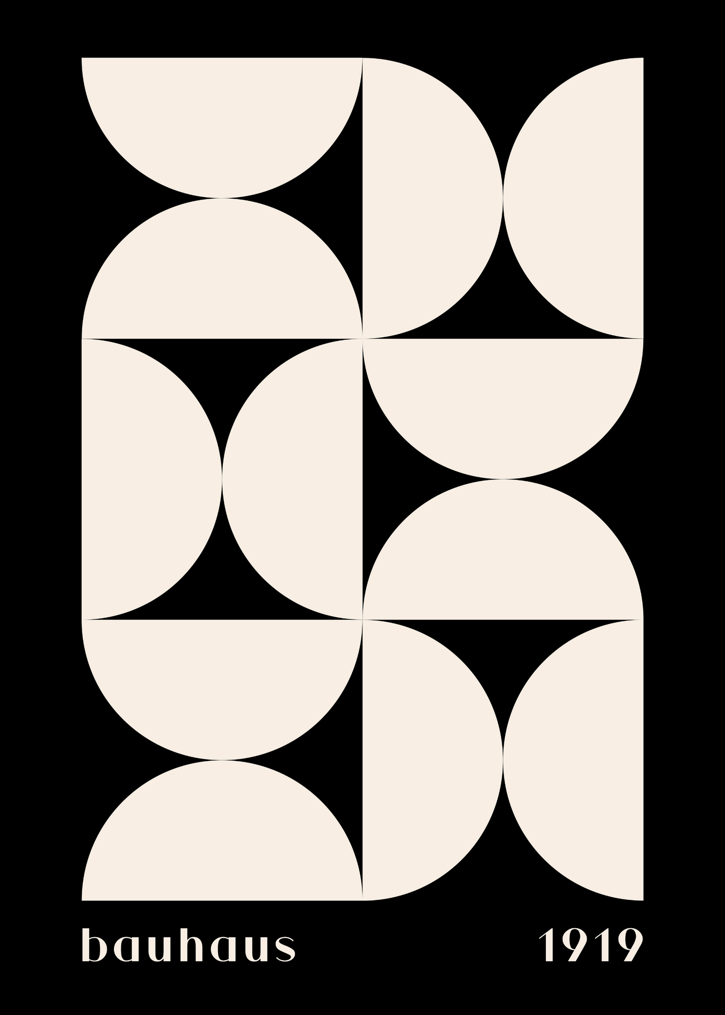 Bauhaus Plakat 32 – Modulær Sort Hvid Geometri