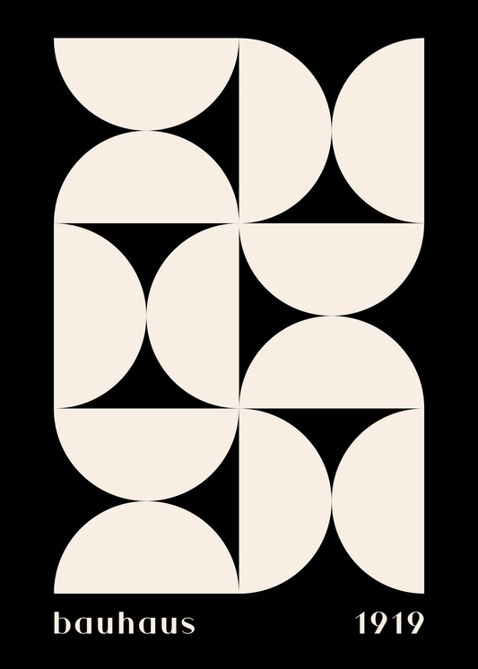 Bauhaus Plakat 32 – Modulær Sort Hvid Geometri