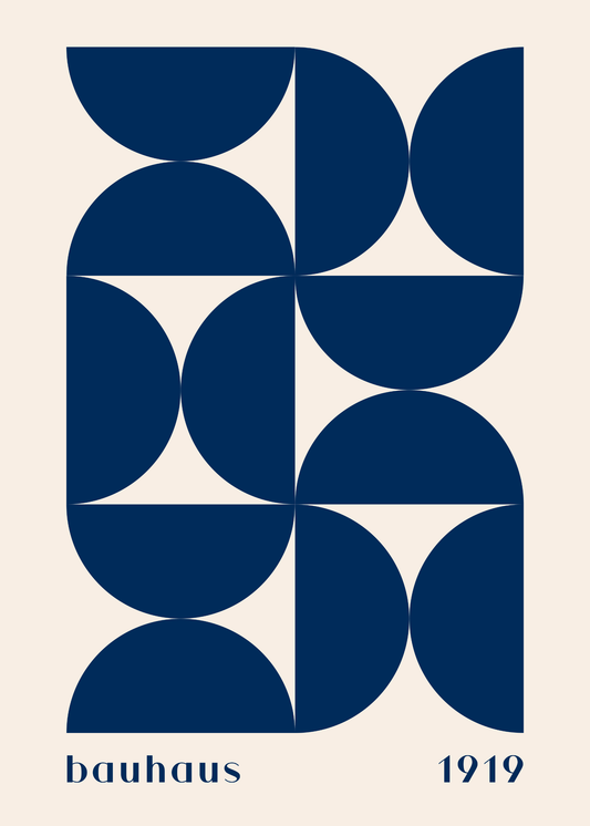 Bauhaus Plakat 33 – Modulær Blå Geometri