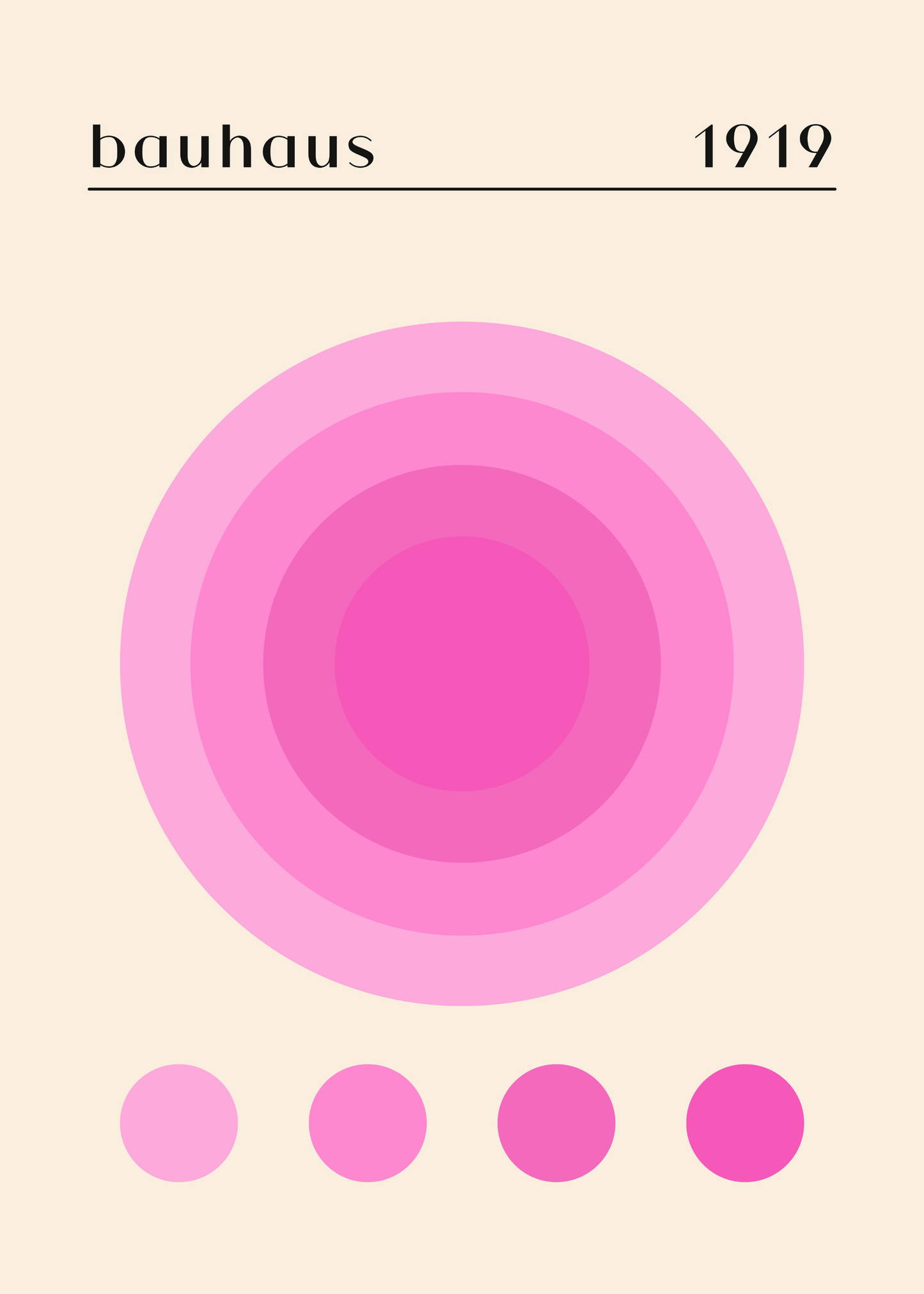 Bauhaus Plakat 38 – Rosa Cirkler i Harmonisk Balance