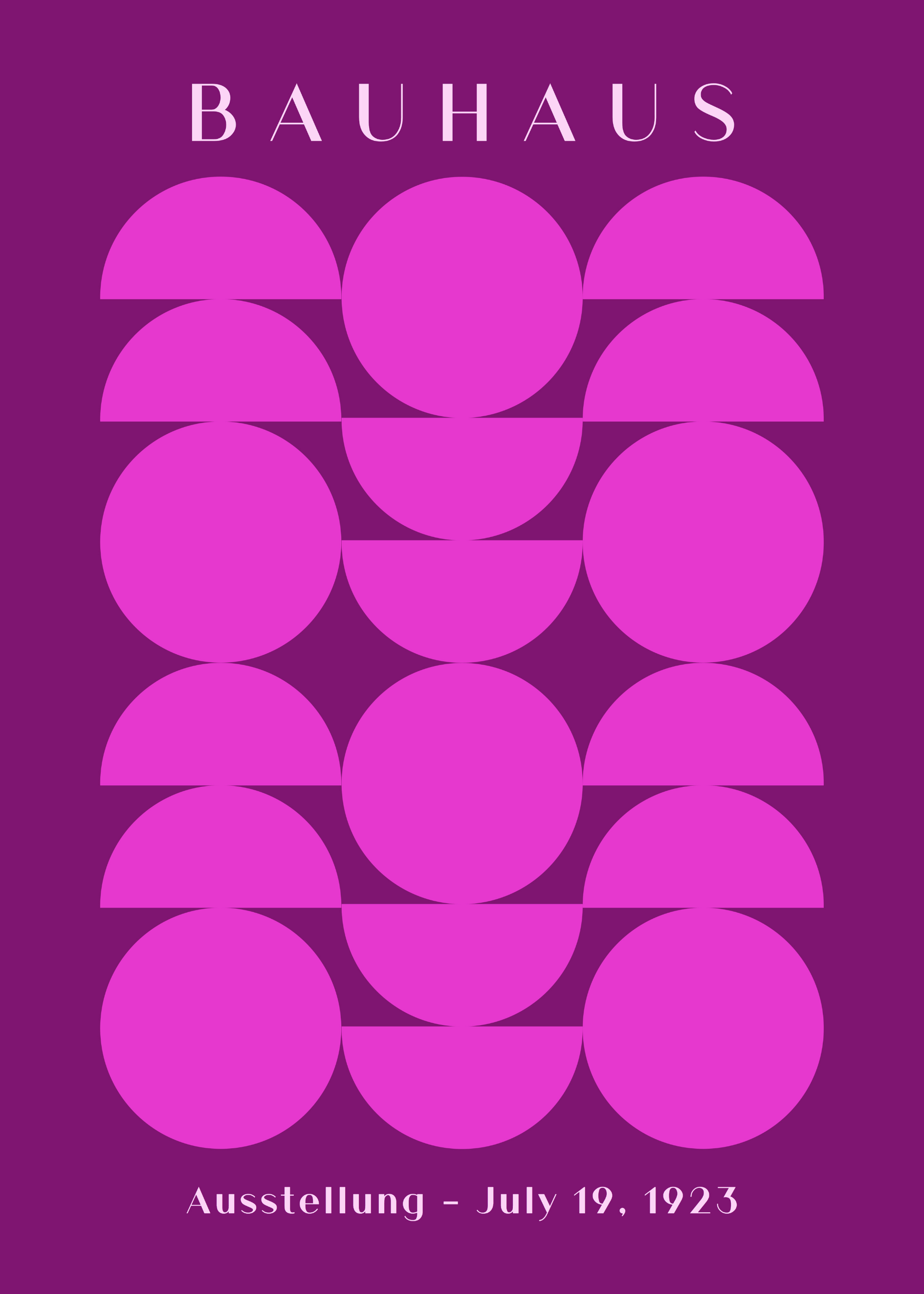 Bauhaus Plakat 4 - Grafiske Cirkler i Pink Bauhaus Plakat 4 med grafiske cirkler i pink – moderne Bauhaus-inspireret vægkunst