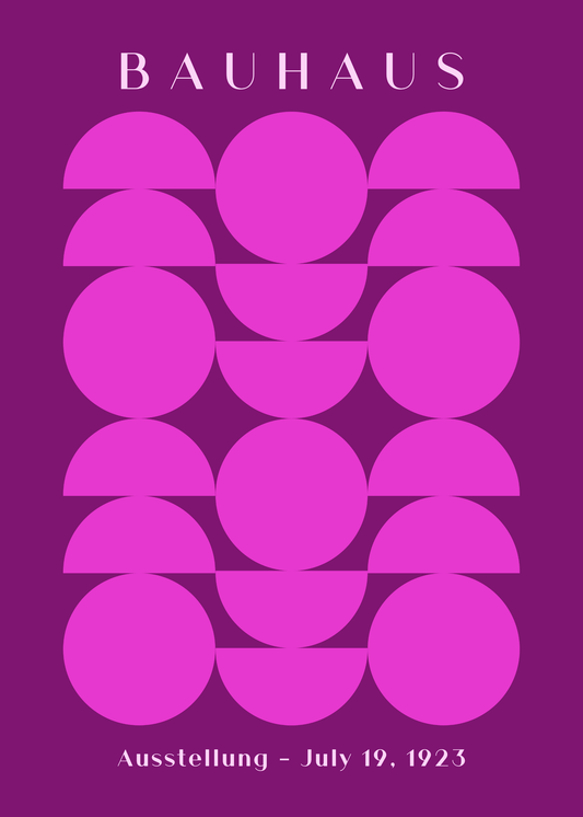 Bauhaus Plakat 4 - Grafiske Cirkler i Pink