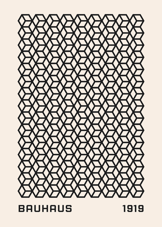 Bauhaus Plakat 40 – Geometrisk Kubemønster