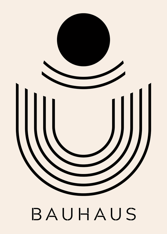 Bauhaus Plakat 41 – Sort Cirkulær Balance