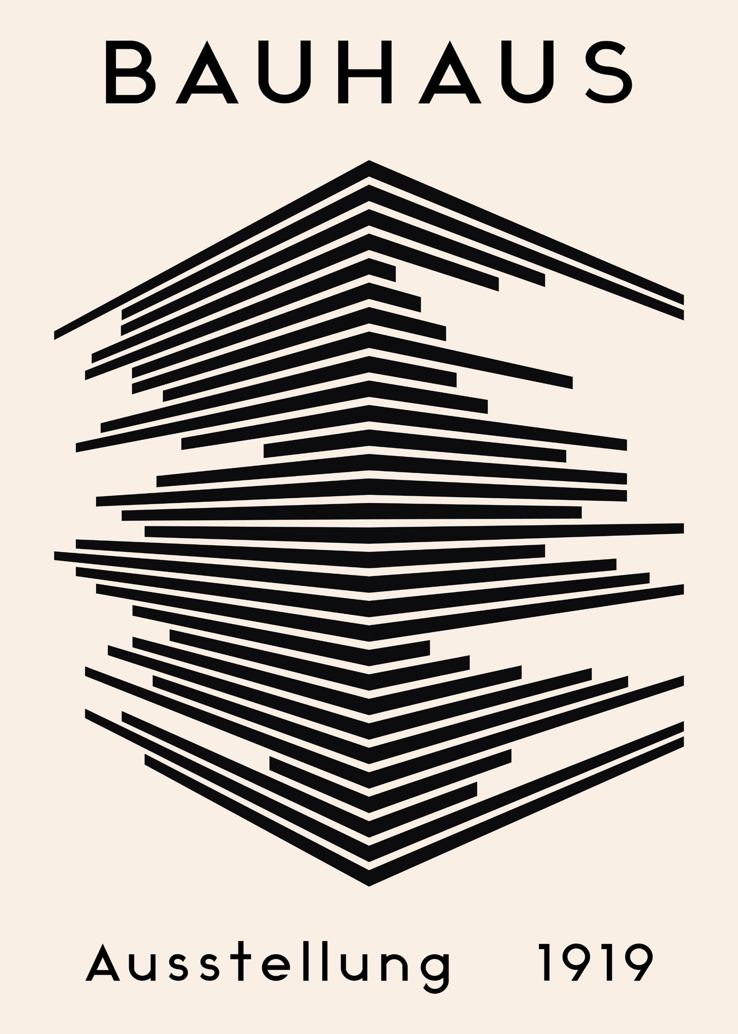 Bauhaus Plakat 46 – Arkitektonisk Struktur i Sort og Beige