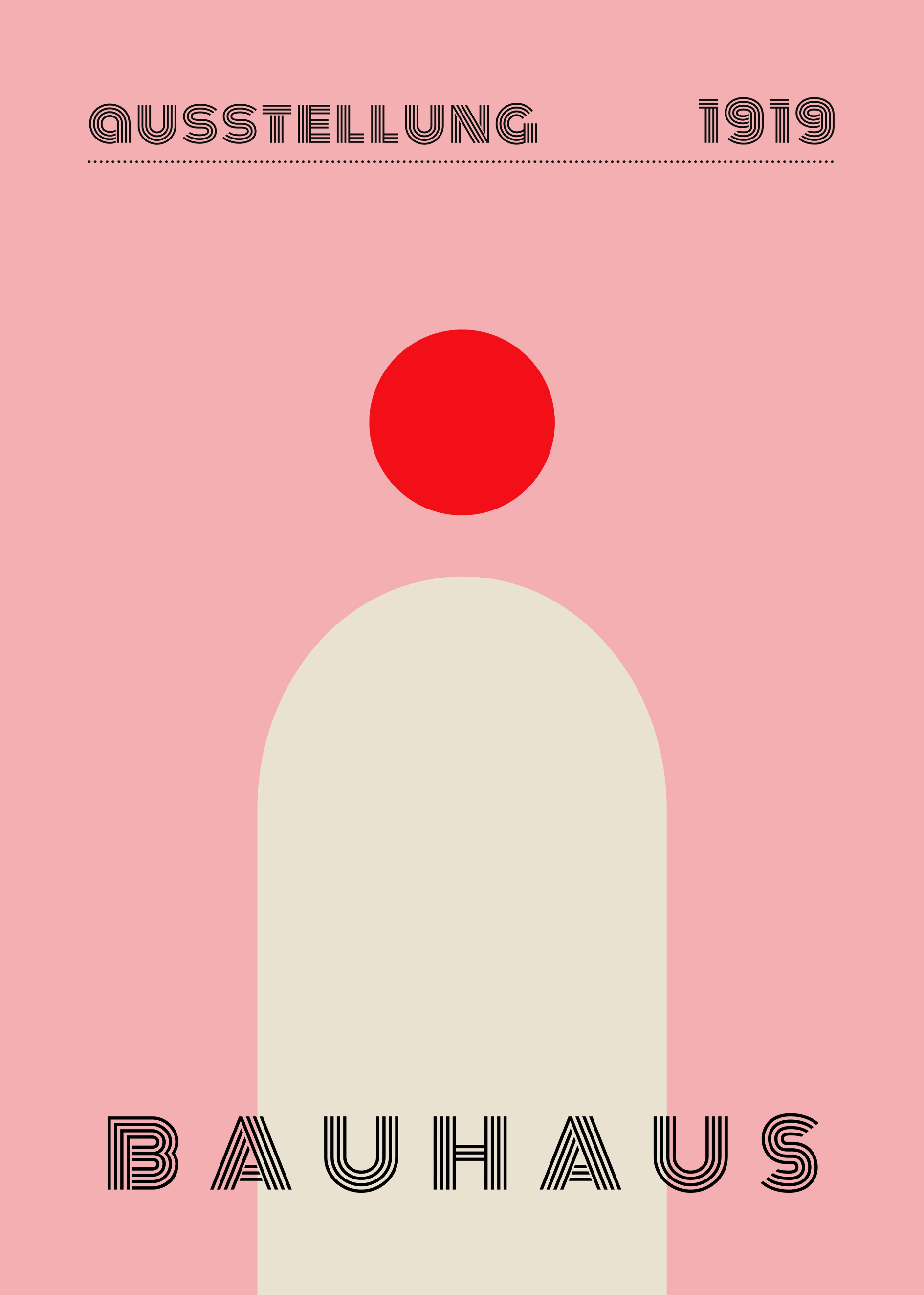 Bauhaus Plakat 8 - Minimalistisk Balance i Rosa Bauhaus Plakat 8 med minimalistisk balance i rosa – geometrisk designplakat