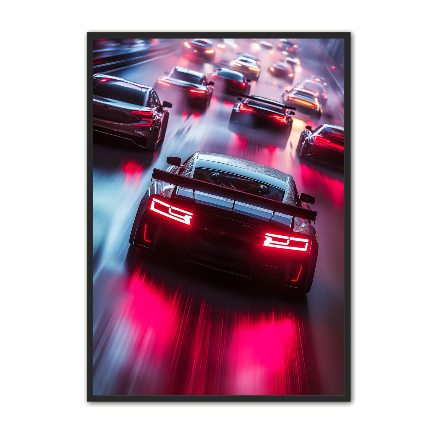 Bil Plakat 72 - Baglygter i Fart