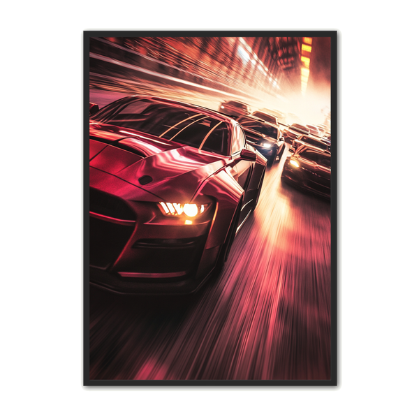 Bil Plakat Dynamisk Rød Kørsel