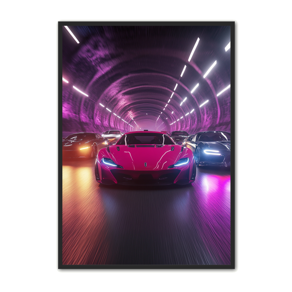 Bil Plakat Dynamisk Tunnelkørsel