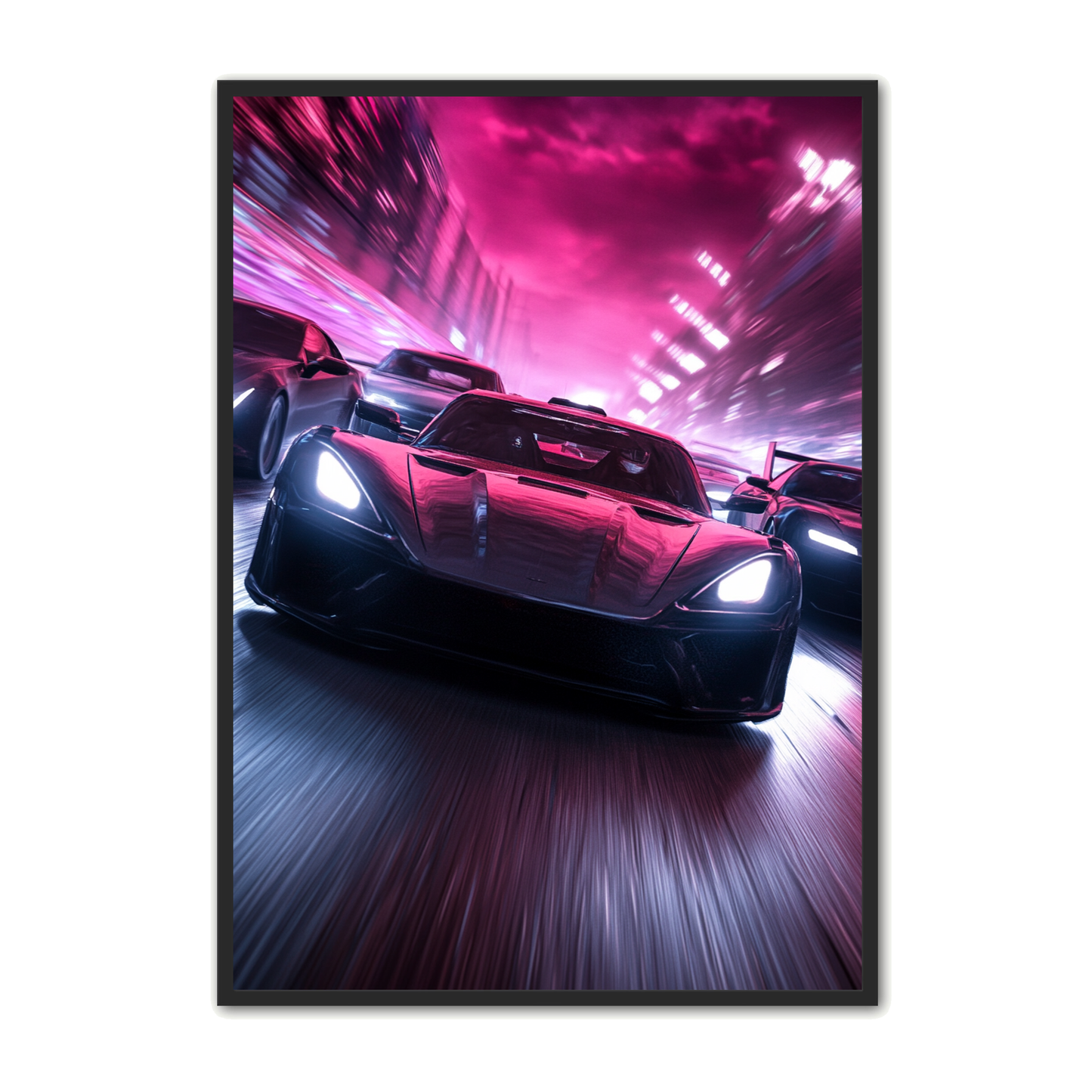 Bil Plakat 81 - Intens Kørsel i Neon