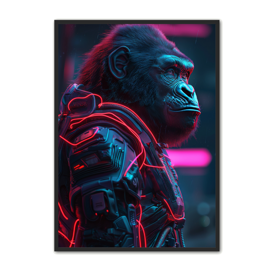 Cyberpunk Gorilla 3 - Gamer Plakat
