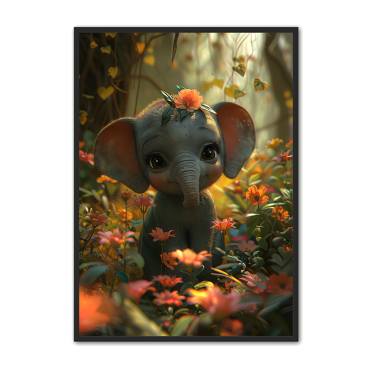 Elefant Plakat 5 - Børneplakat