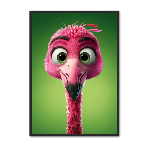 Flamingo Plakat Farverig Sjov Børneplakat Til Værelset