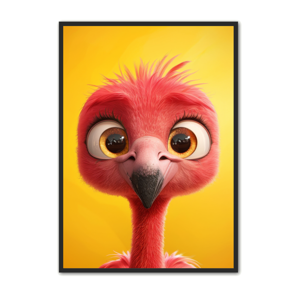 Flamingo Plakat Farverig Sjov Børneplakat