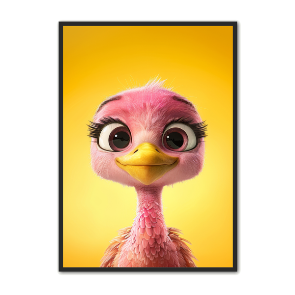 Flamingo Plakat Farverig Sjov Til Børneværelset