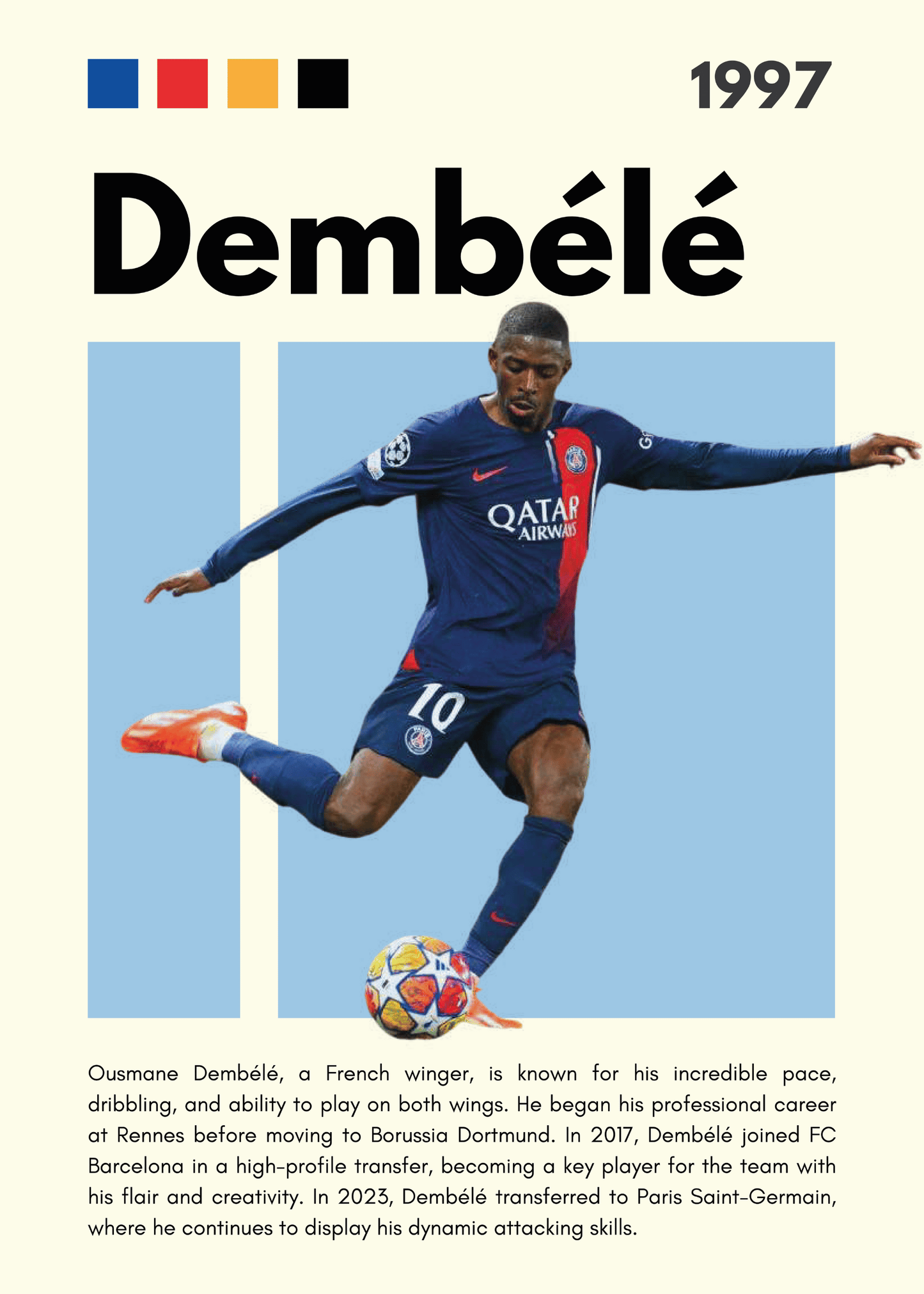 Fodbold Plakat 12 - Dembélé