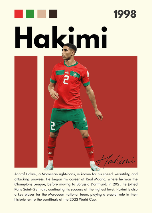 Fodbold Plakat 20 - Hakimi