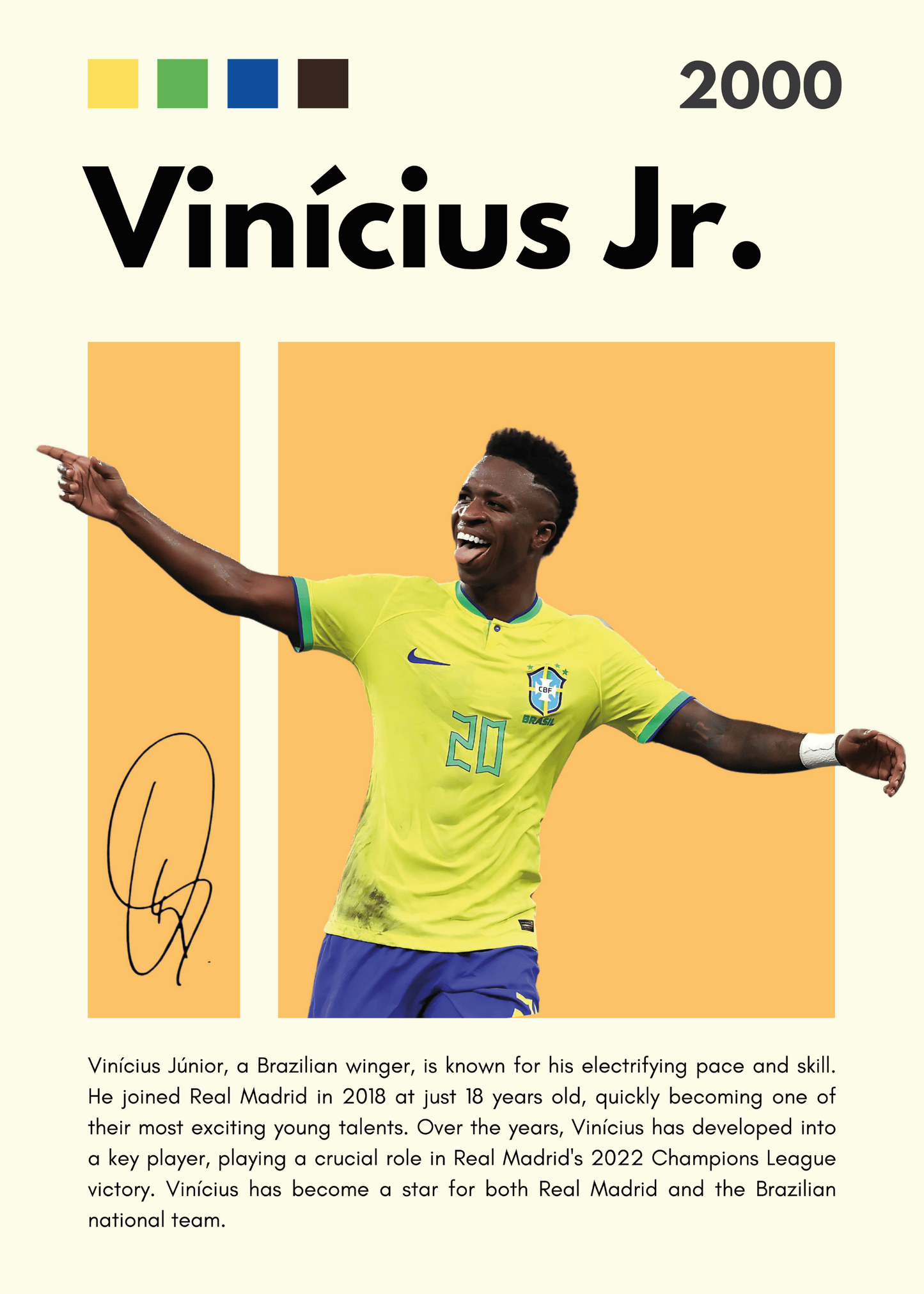 Fodbold Plakat 21 - Vinícius Jr.