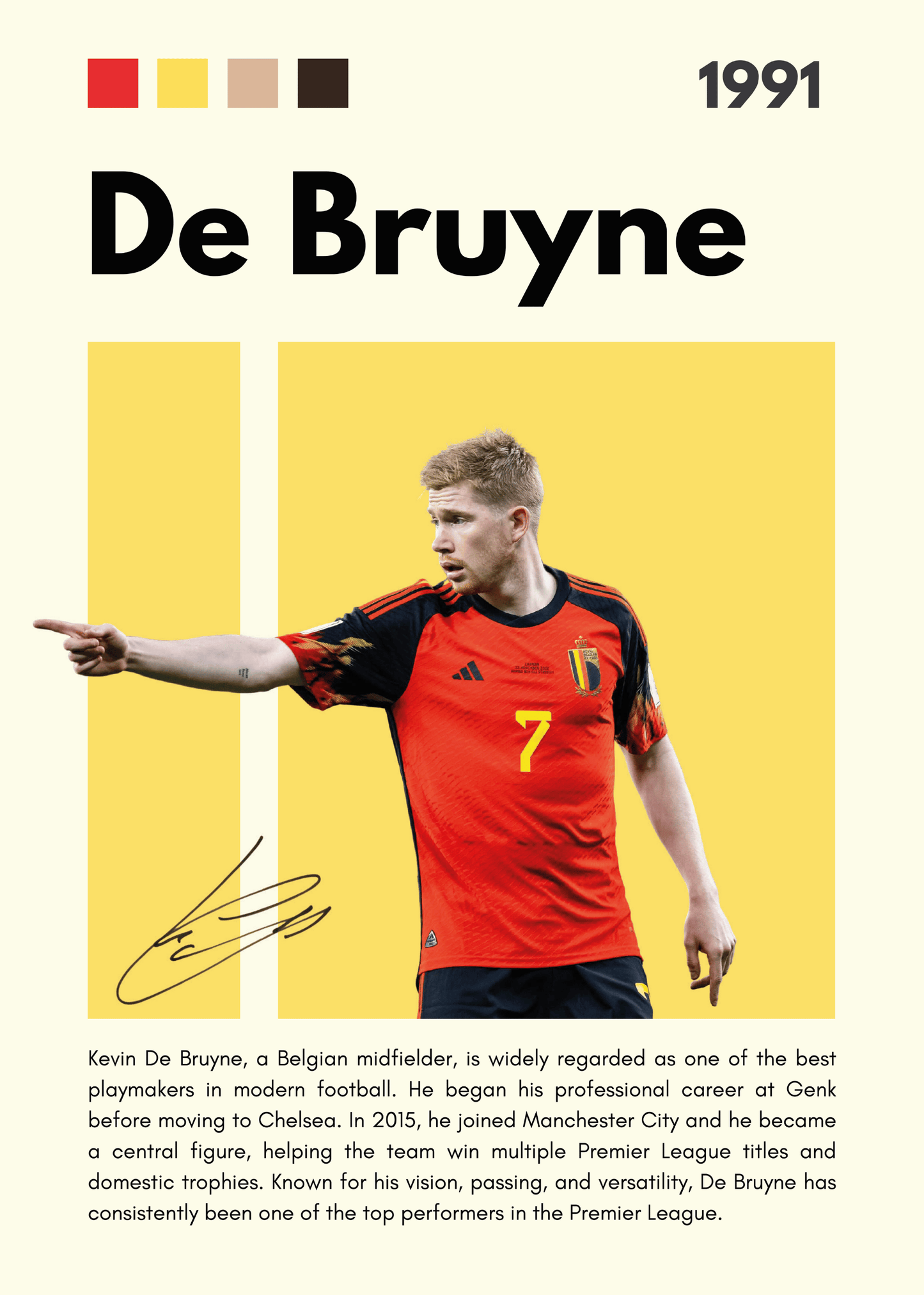 Fodbold Plakat 22 - De Bruyne