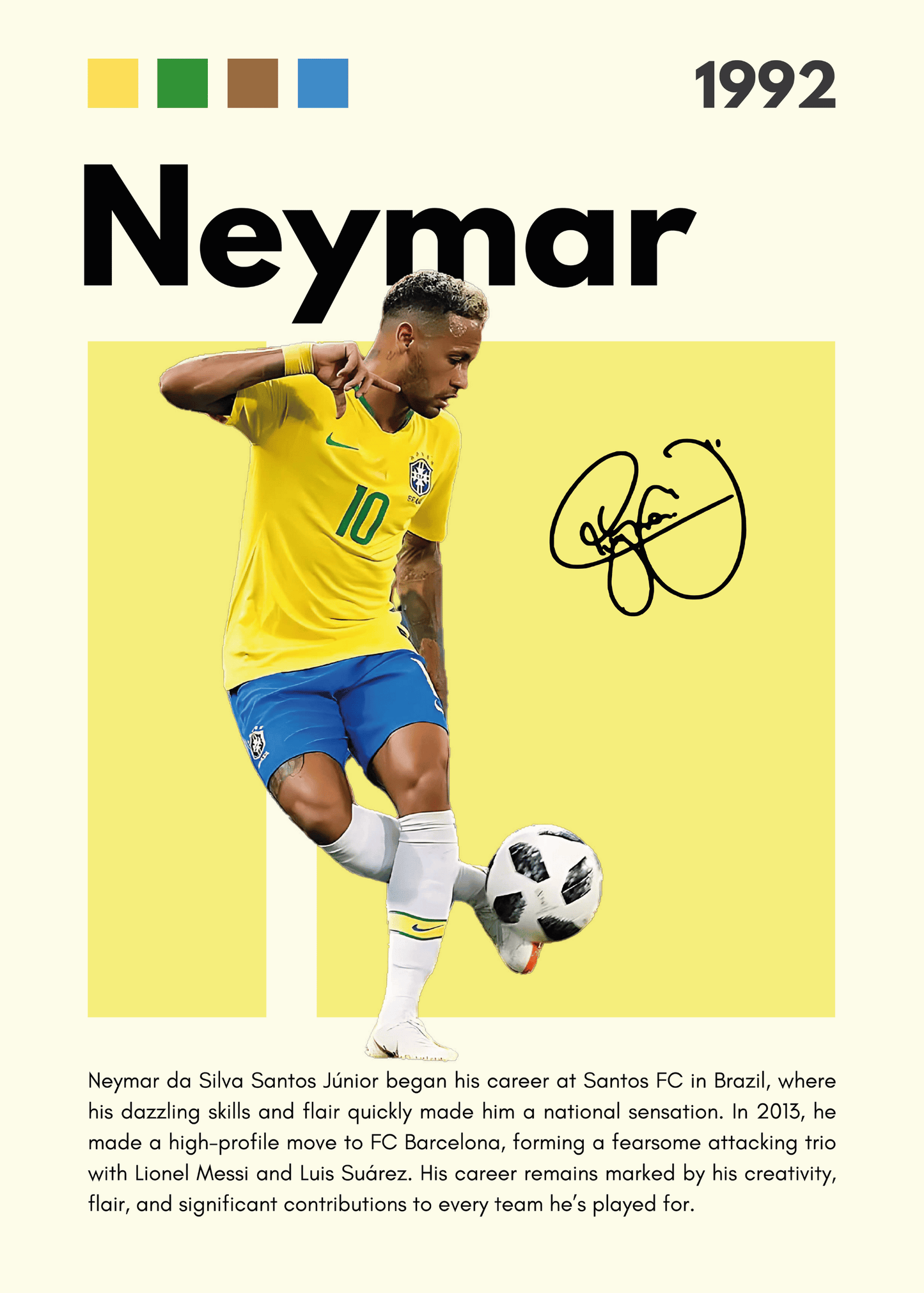 Fodbold Plakat 29 - Neymar