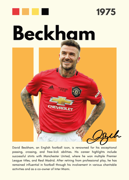 Fodbold Plakat 3 - Beckham