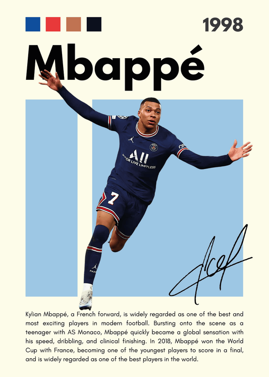 Fodbold Plakat 30 - Mbappé