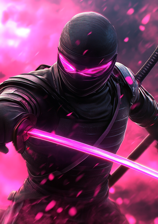 Gamer Plakat 431 - Neon Ninja i Pink Lys