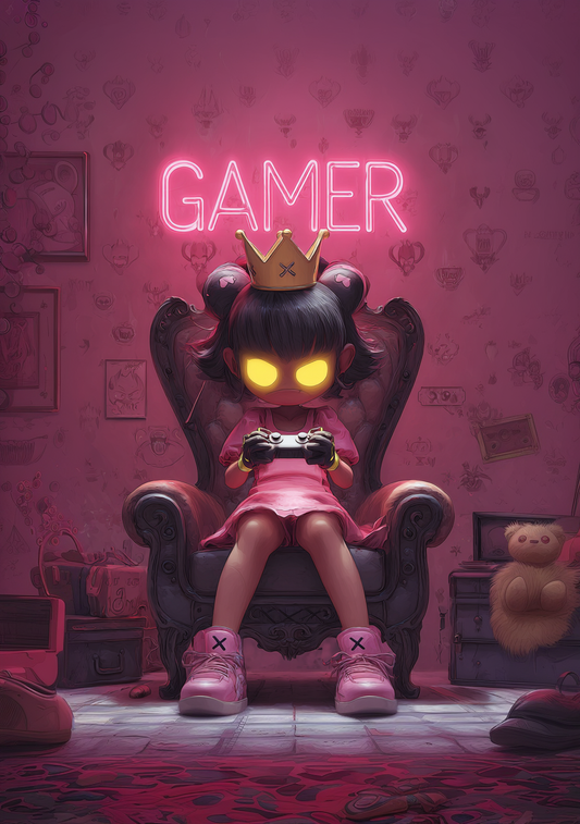 Gamer Plakat 448 – Neon Gamer Girl