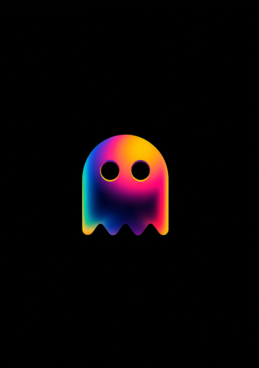 Gamer Plakat 471 - Rainbow Pixel Ghost