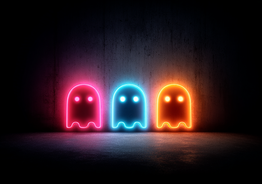 Gamer Plakat 485 – Neon Wall Ghosts