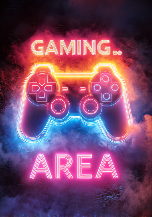 Gamer Plakat 493 – Gaming Area Neon