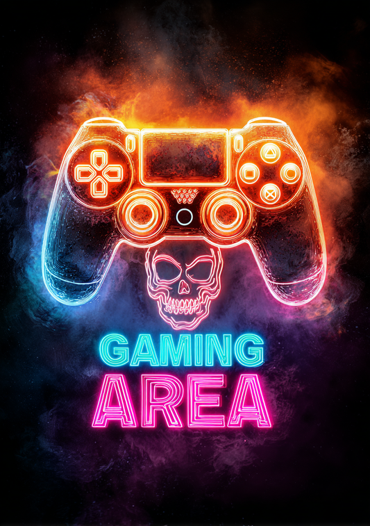 Gamer Plakat 494 – Neon Skull Gaming Zone