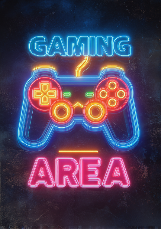 Gamer Plakat 495 – Neon Gaming Controller Zone