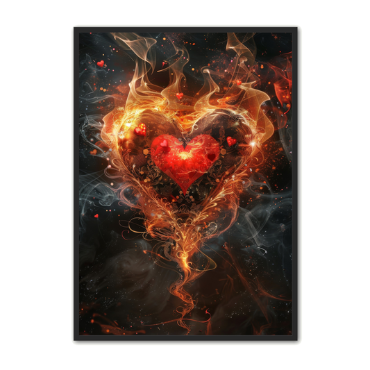 Heart In Flames Plakat - Rodekassen