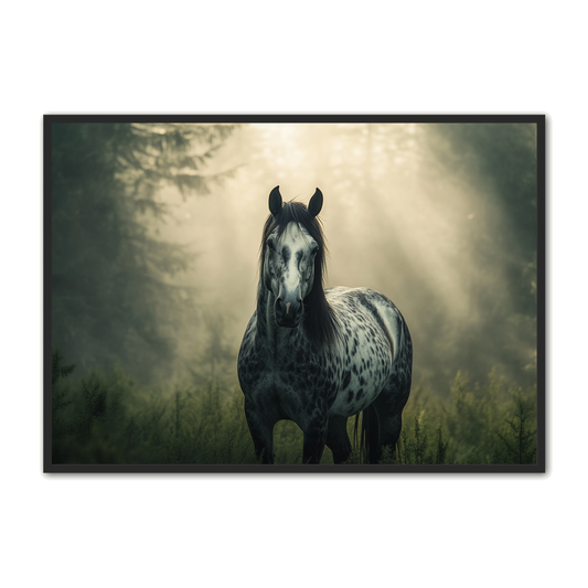 Hest Plakat 16 - Plettet Skønhed i Skovens Stilhed