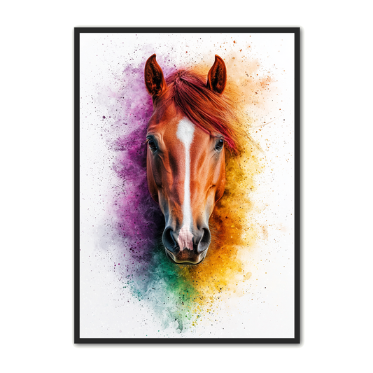 Hest Plakat 19 - Farverig Styrke